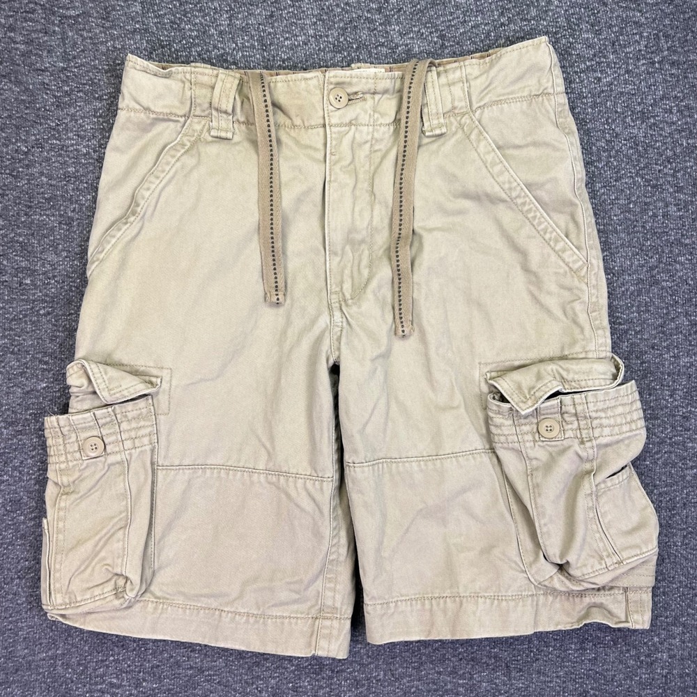 No Boundaries Cargo Shorts Mens 33 Khaki Utility Casual Drawstring Y2K Hiking